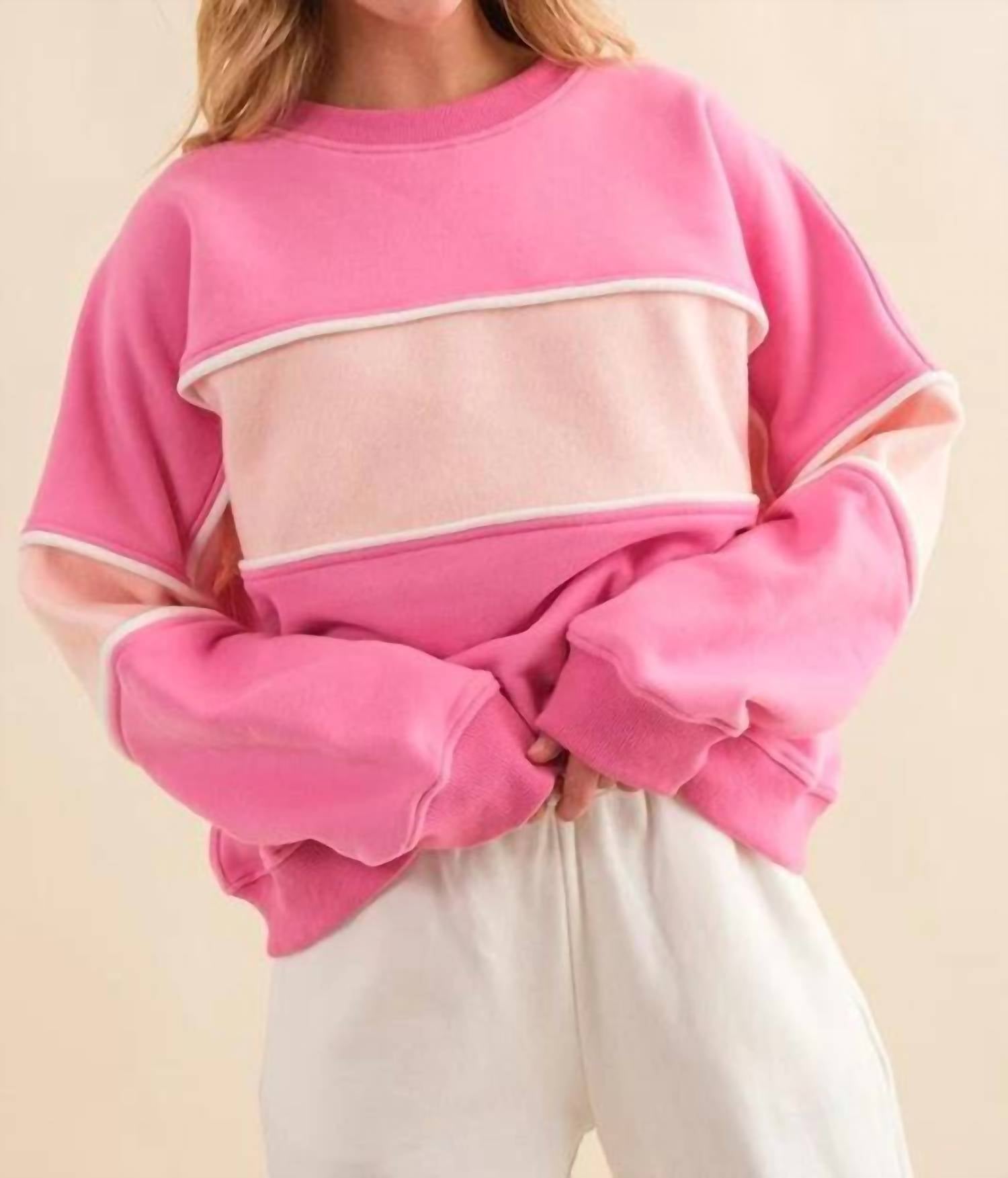 Epretty - Sachet Colorblock Sweatshirt