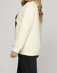 She + Sky - Bow Crewneck Sweater - Plus