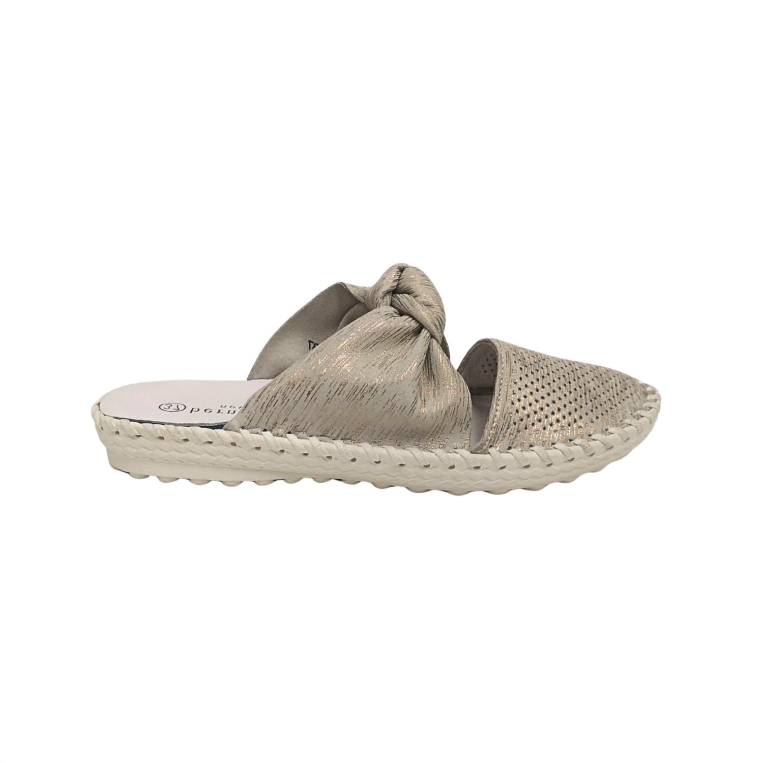 Bernie Mev - Women's Slip On Taupe Shimmer Shoes