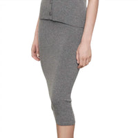 Enza Costa Women's Cashmere Skirt in thunder - women's skirt - alternate view