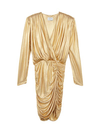 Redemption - Draped Shoulder Padded Mini Dress