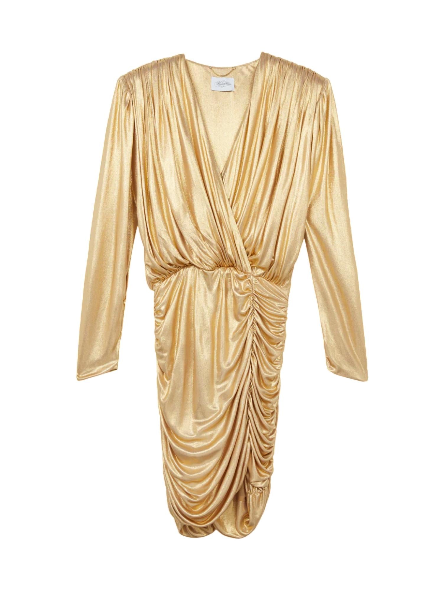 Redemption - Draped Shoulder Padded Mini Dress