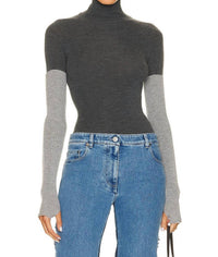 Peter Do - COMBO SLEEVE TURTLENECK SWEATER