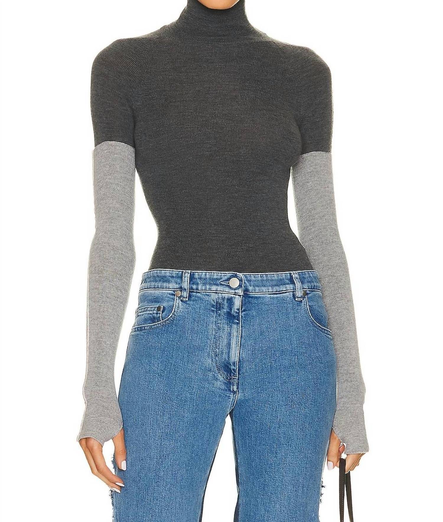 Peter Do - COMBO SLEEVE TURTLENECK SWEATER