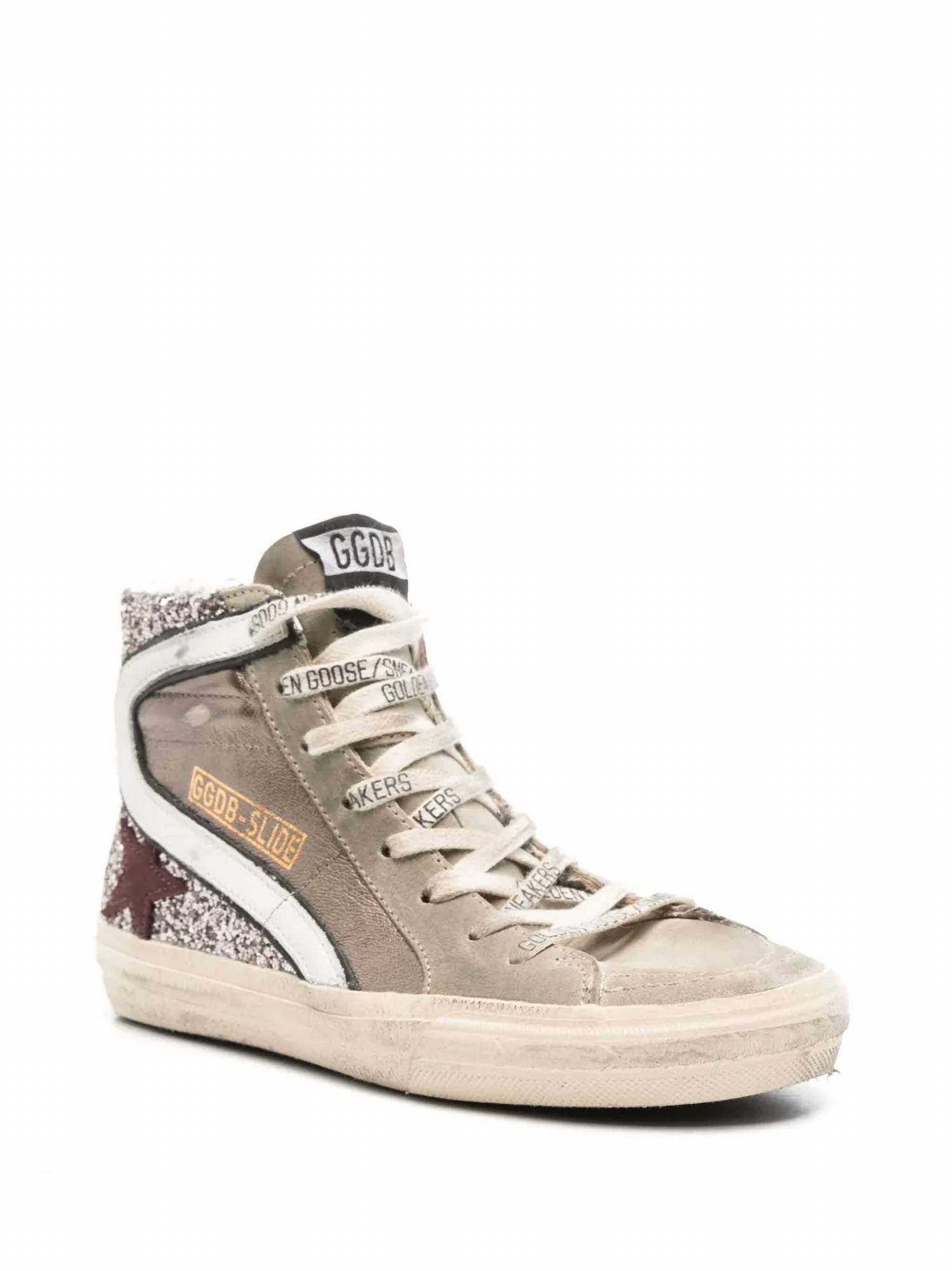 Golden Goose - Women's Slide Glitter Leather Sneakers