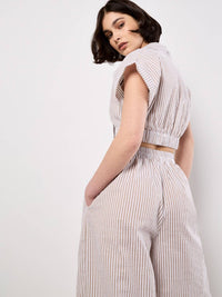 Apricot - Seersucker Crop Top