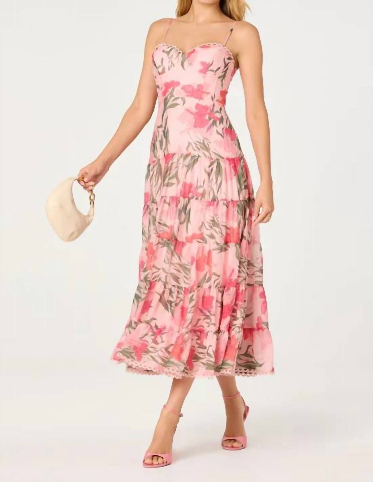 Astr - Lianna Scalloped Trim Tiered Dress