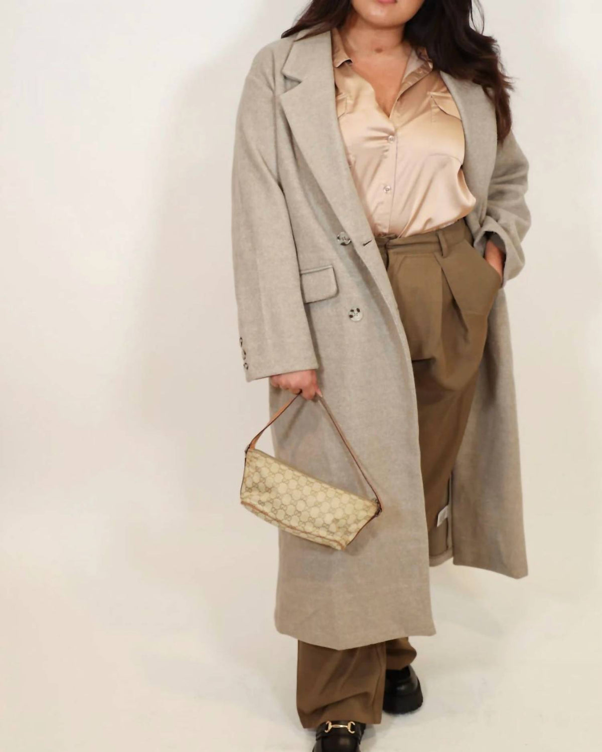 In-Loom - Double Breasted Lapel Duster Coat