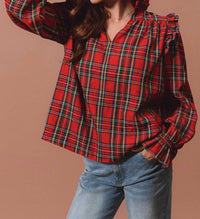 So Me - Checkered Plaid Blouse