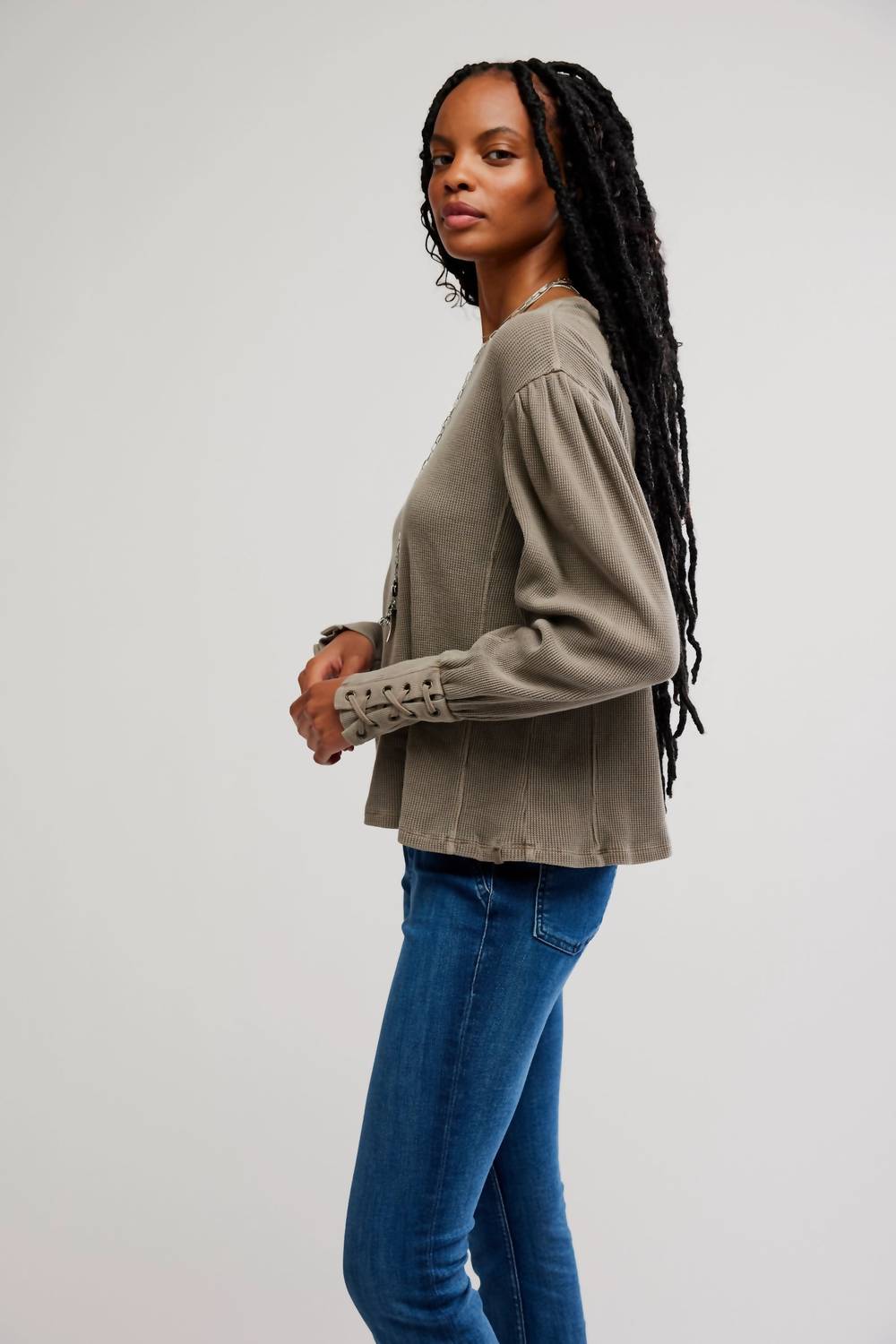 Free People - Lapis Cuff Thermal Long Sleeve Top