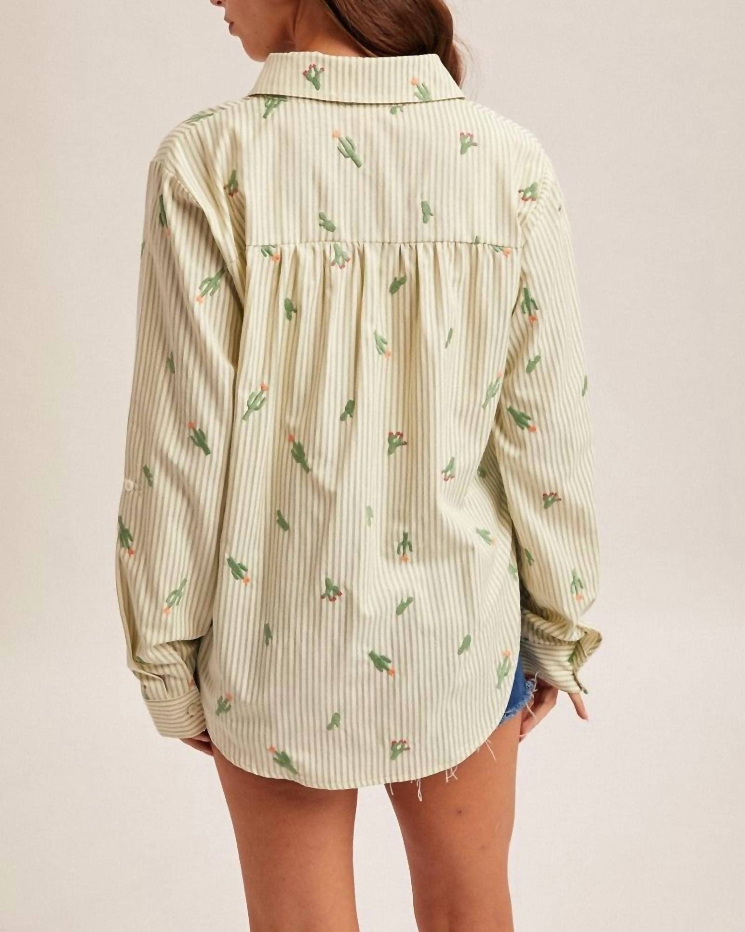 Hem & Thread - Cactus Embroidery Shirt