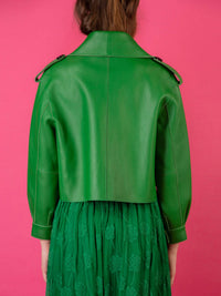 Jessie Liu - Leather Oversized Moto Jacket