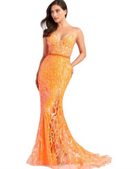 Ellie Wilde - Sequin Sheer Sleeveless Prom Gown