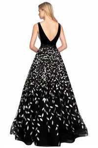 Velvet floral gown