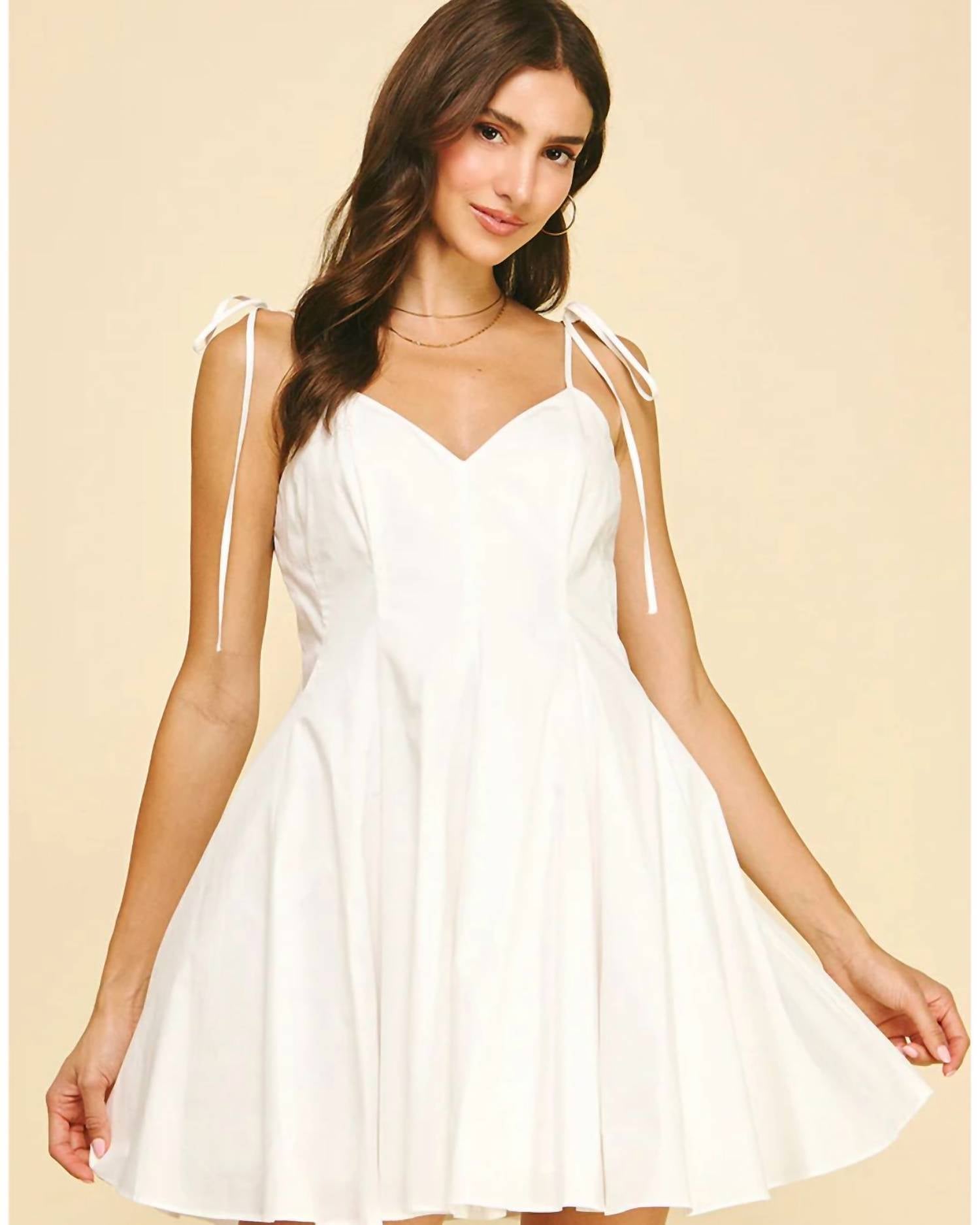 Pinch - Tie Shoulder Flare Mini Dress