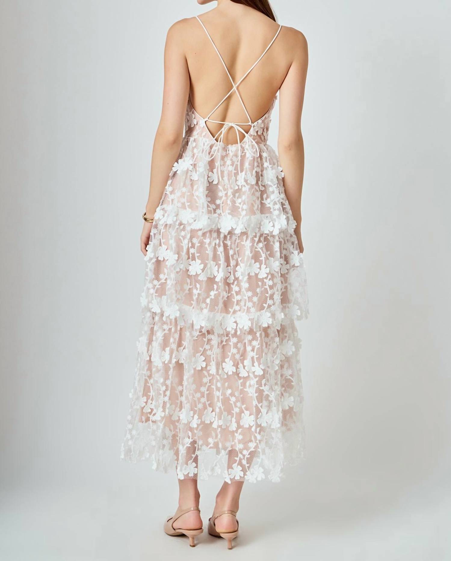Endless Rose - Crochet Layered Midi Dress