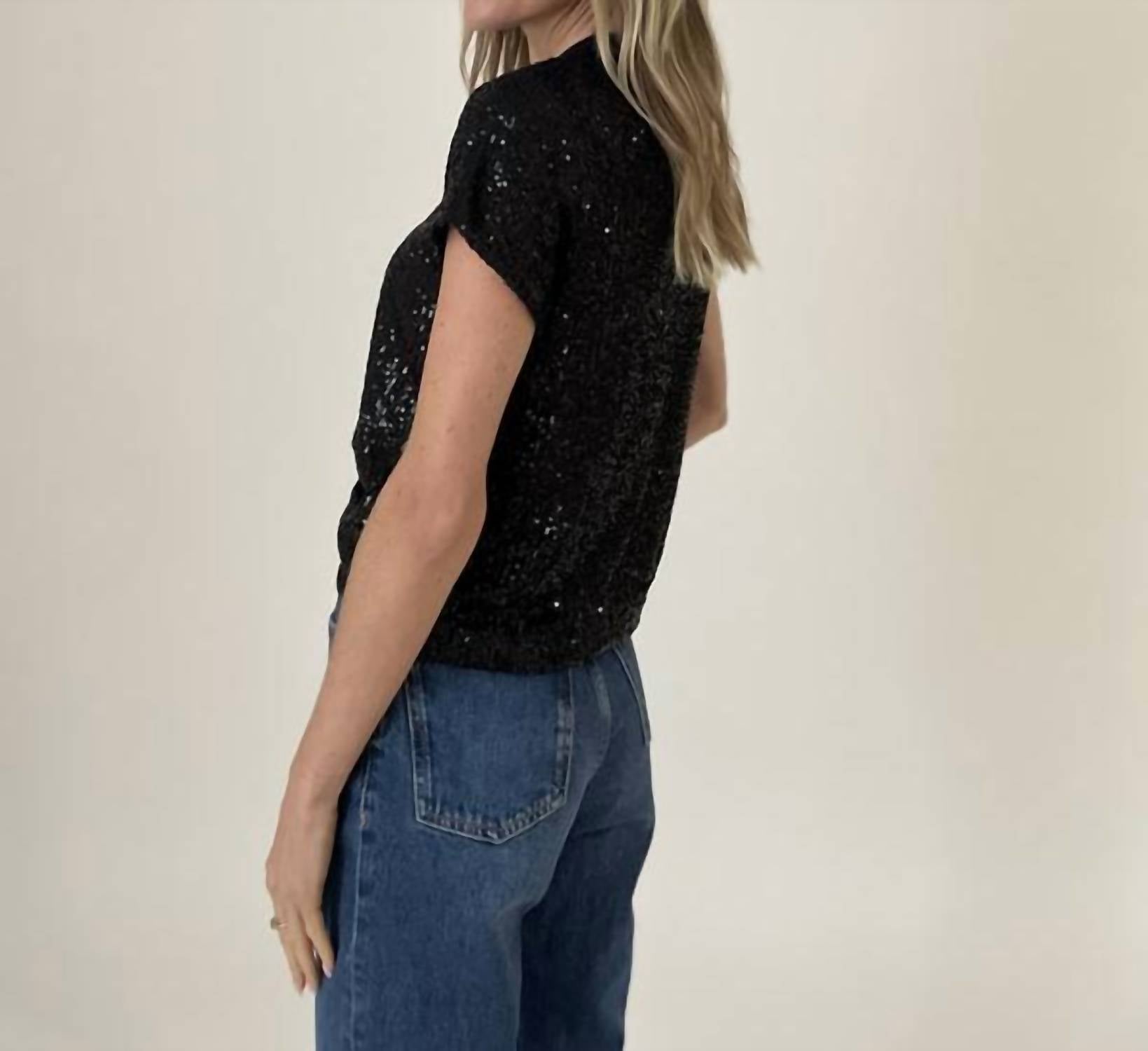 Six/Fifty - Sequined Twist Top