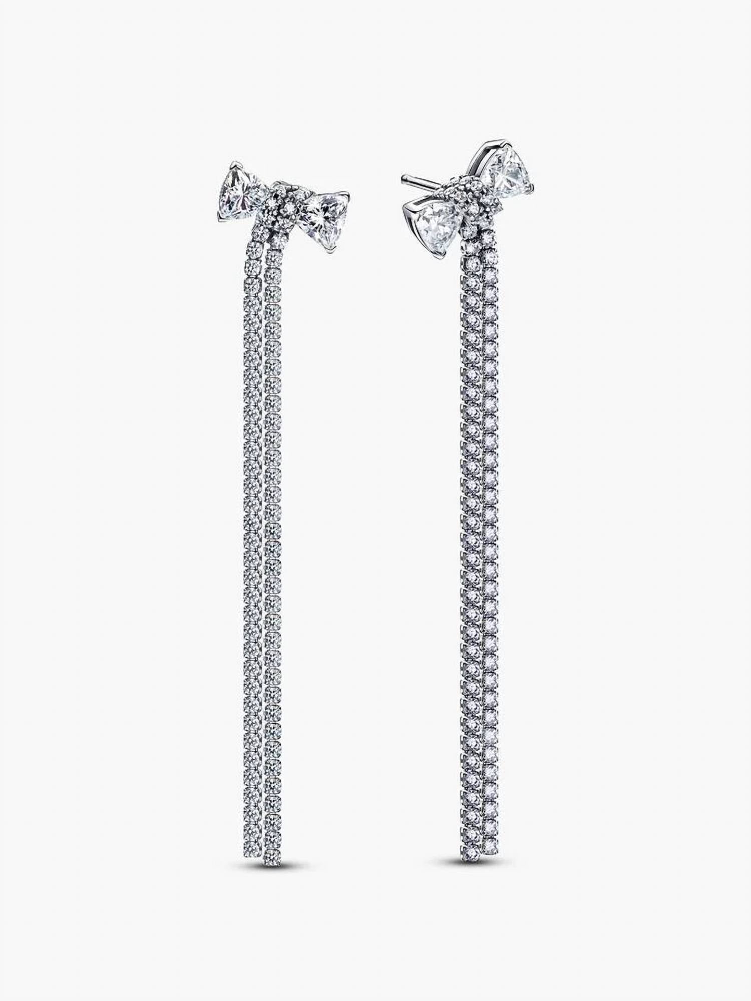 Pandora - Pavé Bow Drop Earrings