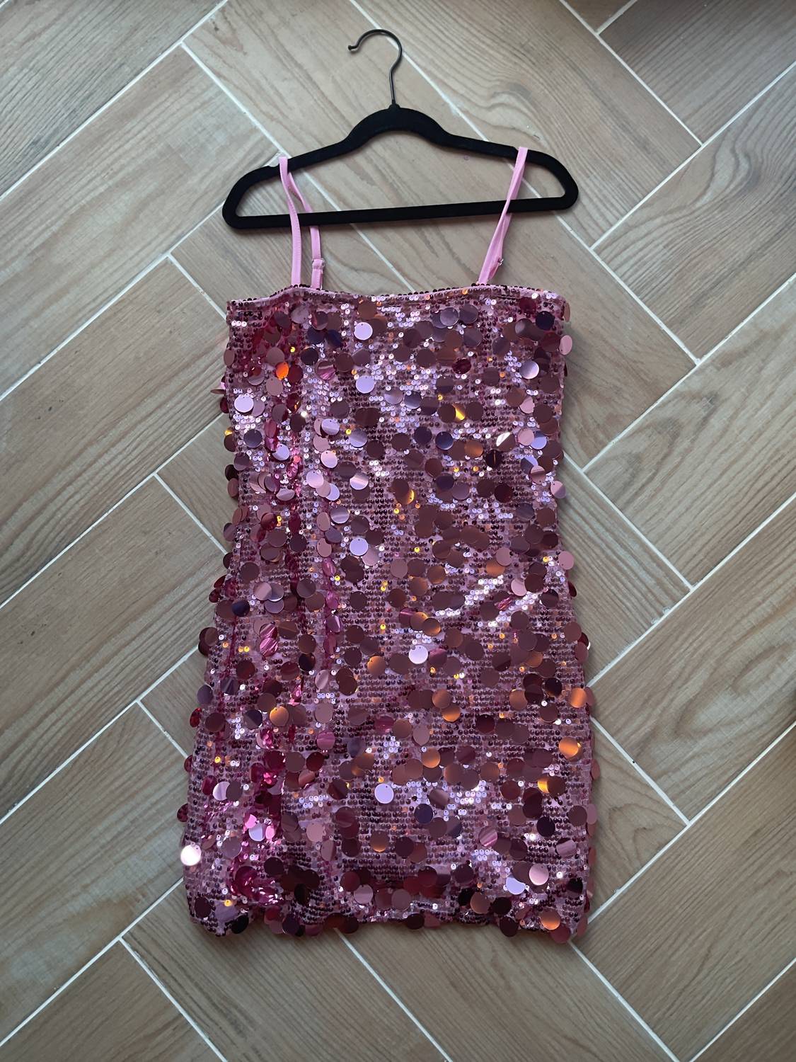 flowers by zoe Women's Sequin Paillette Dress in pink - women's dress - detail view