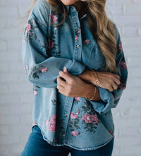 Lalavon - Women's Floral Print Top