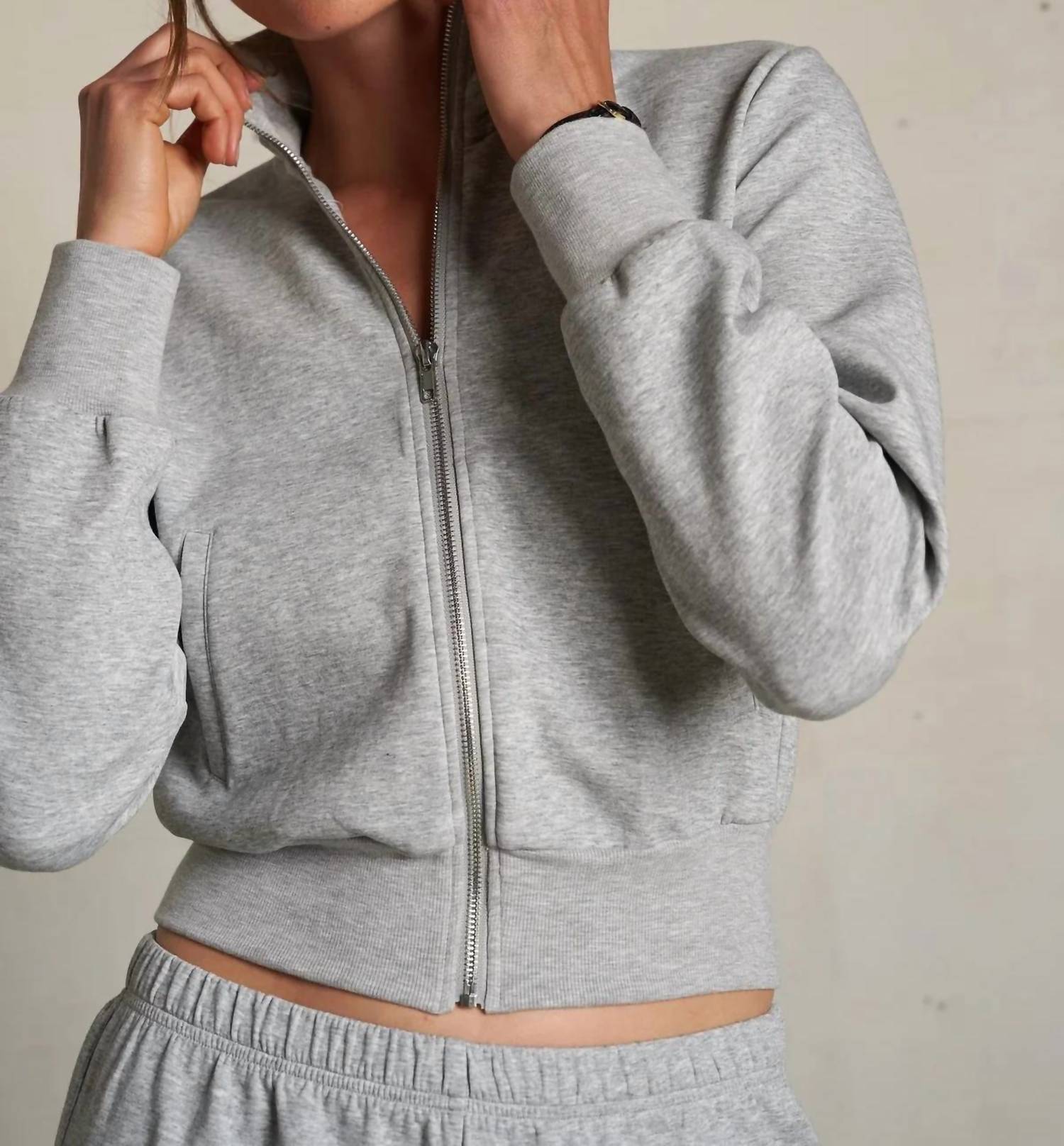 Perfectwhitetee - Milana Cropped Travel Track Jacket