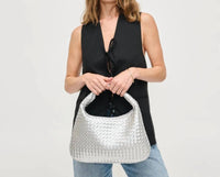 Urban Expressions Women's Adela Woven Hobo Bag in silver - women's bag - view 6