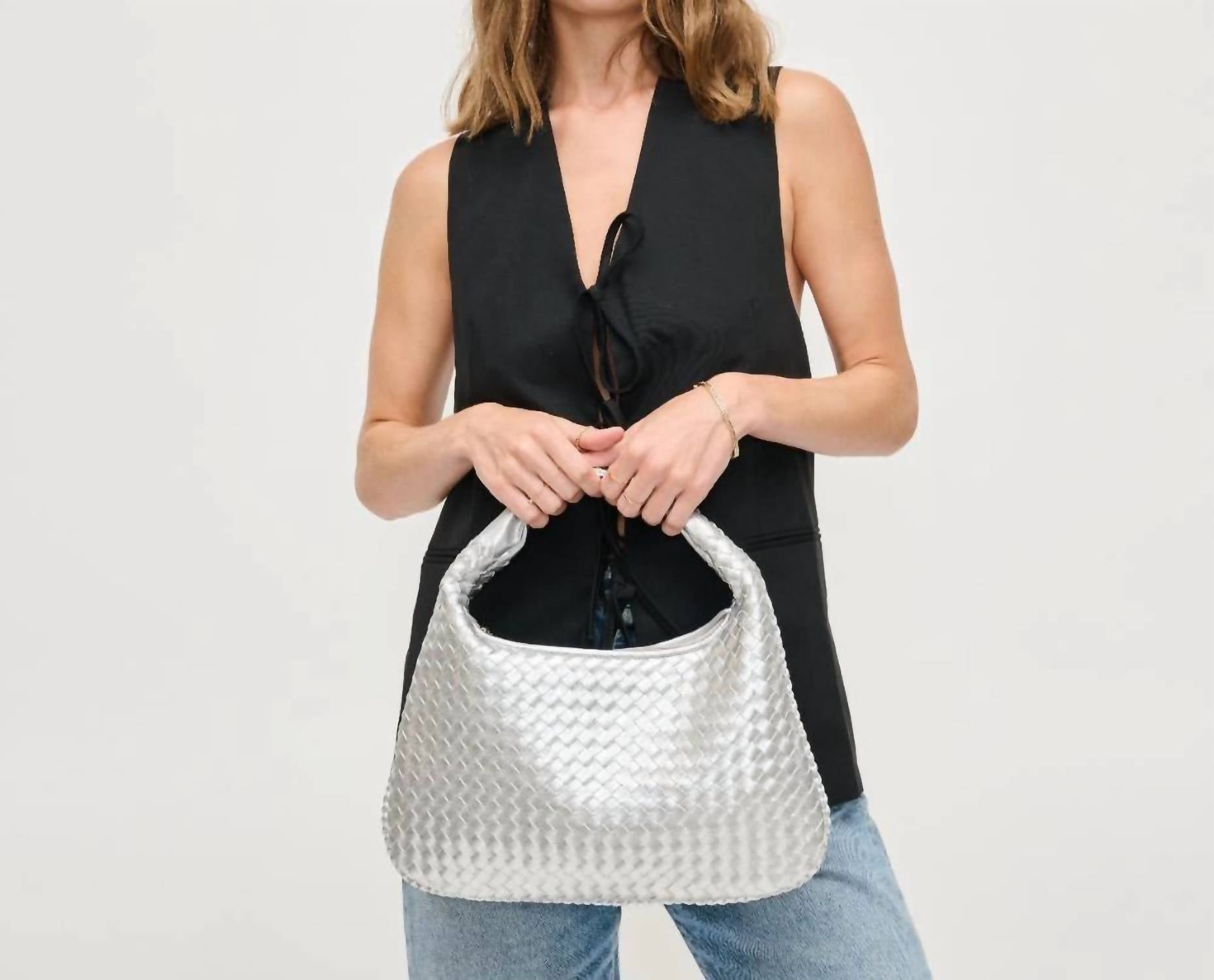 Urban Expressions Women's Adela Woven Hobo Bag in silver - women's bag - view 6