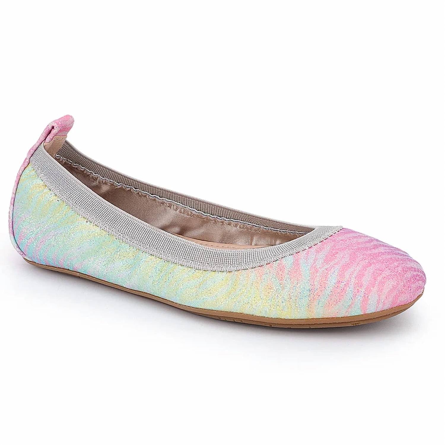 Yosi Samra - Girl's Zebra Rainbow Glitter Miss Samara Ballet Flat