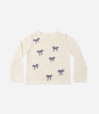 Rylee + Cru - Bow Crochet Knit Pullover