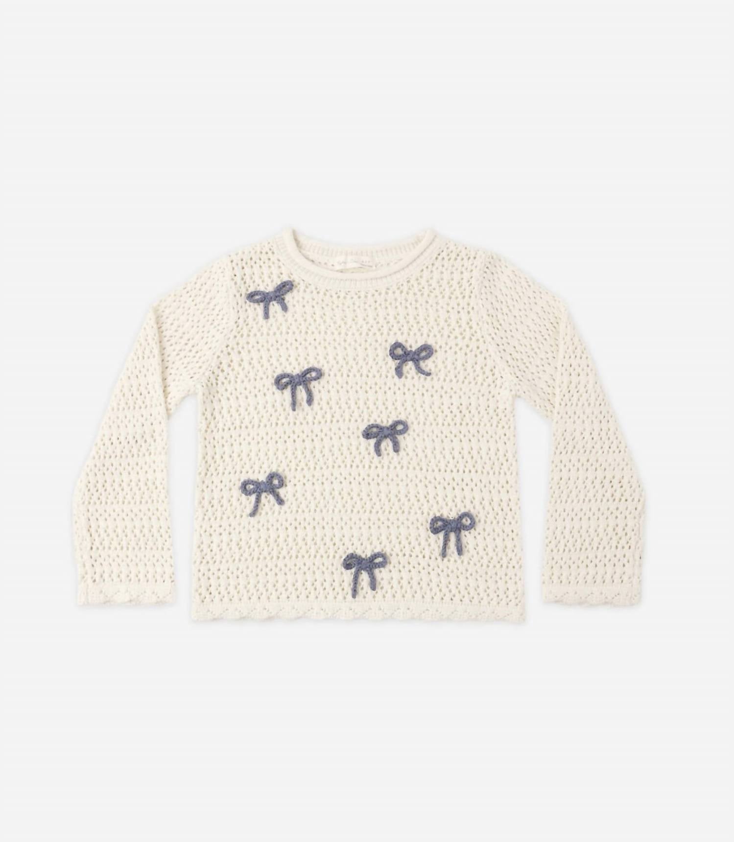 Rylee + Cru - Bow Crochet Knit Pullover