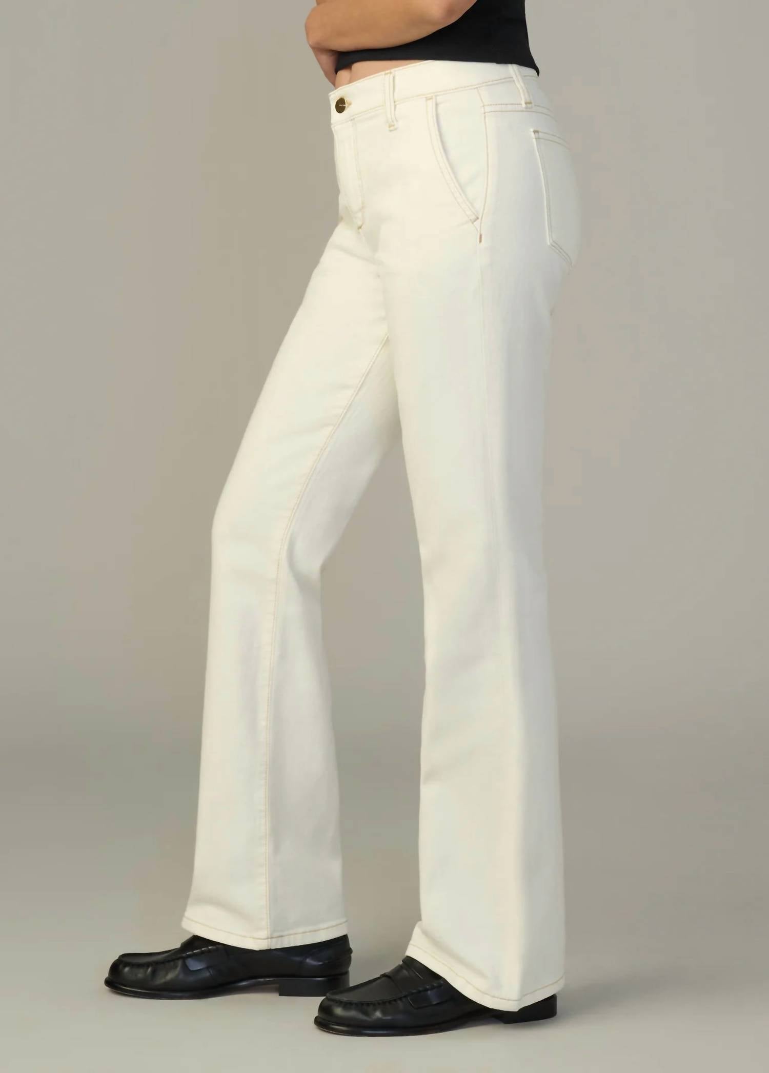Joe's Jeans The Provocateur Petite Bootcut Jeans in milk - women's jeans - detail view