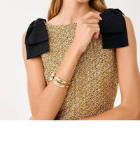 Lilly Pulitzer Cora Skirted Shift Romper in gold metallic golden glow boucle - women's dress - alternate view