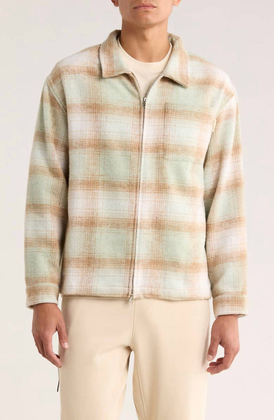 Museum Of Peace & Quiet - Wordmark Plaid Zip Shirt Jacket