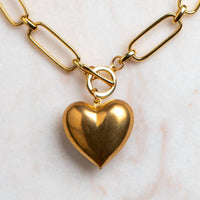 Cara Brown Designs - Women's Vintage Puffed Heart Necklace