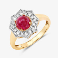 Diana M Jewels Women's Round Natural Ruby Fashion Ring (2.01 Ct) - Classic Plus in 14k yellow gold - women's jewelry - detail view