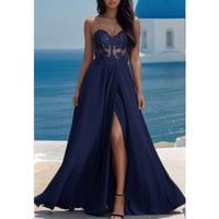 Promgirl - Sweetheart Sheer Bodice Long Dress Gown