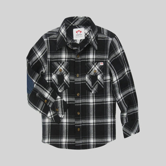 Appaman - Boys' Denim Elbow Patch Flannel Shirt
