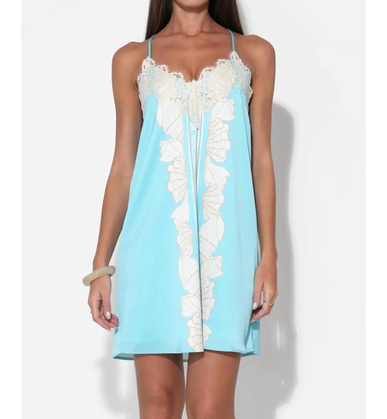 Adelyn Rae - Celeste Lace Trim Seashell Mini Dress