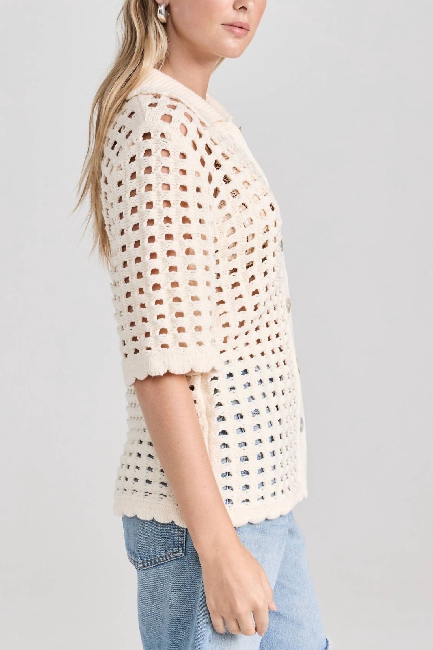 Little Lies - Crochet Button Shirt