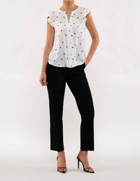 Blu Pepper - Two Tone Polka Dot Top