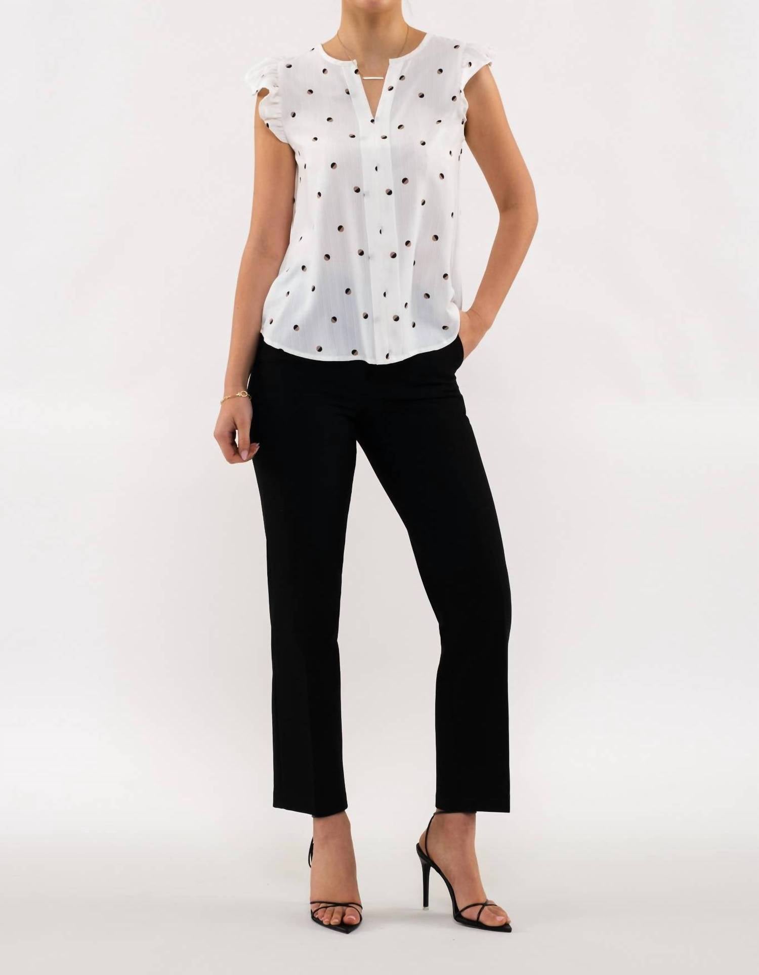 Blu Pepper - Two Tone Polka Dot Top