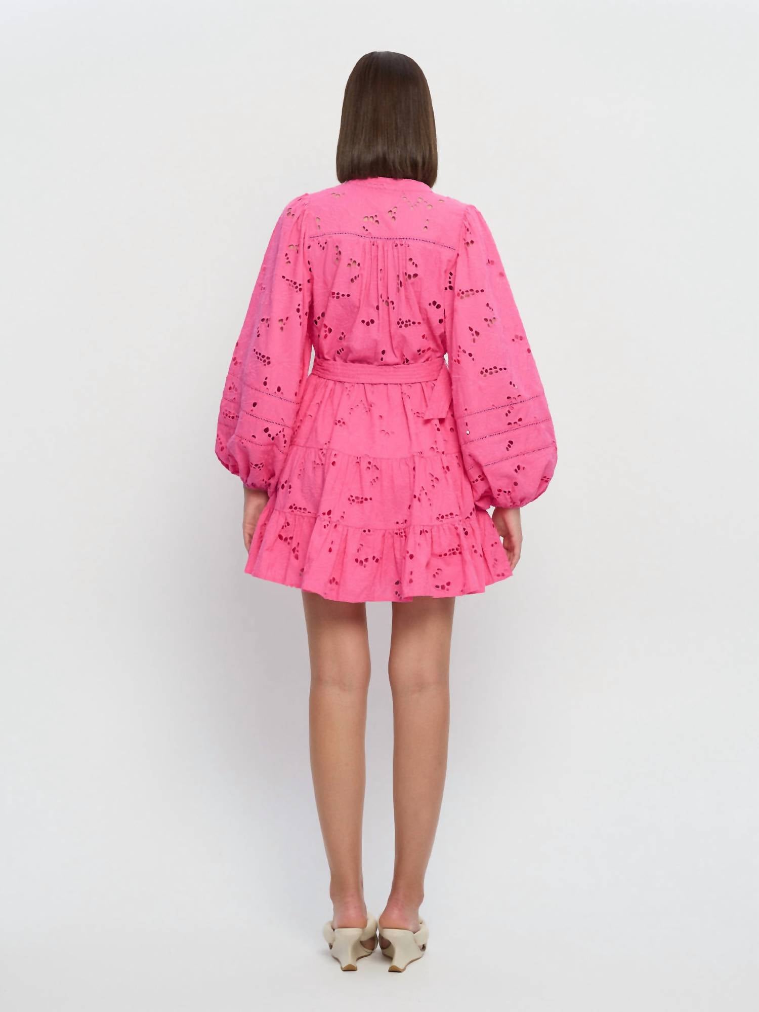 Kivari - Corfu Long Sleeve Mini Eyelet Dress