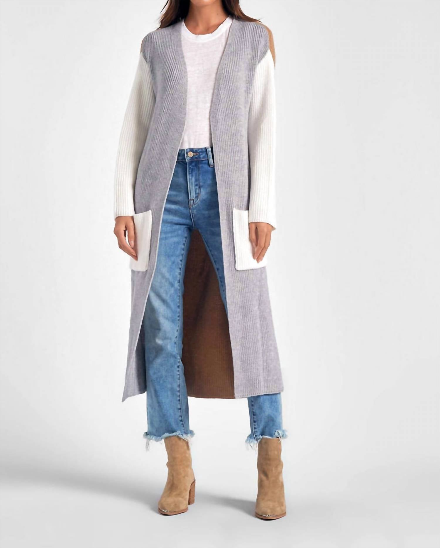 Elan - Carol Color Block Cardigan