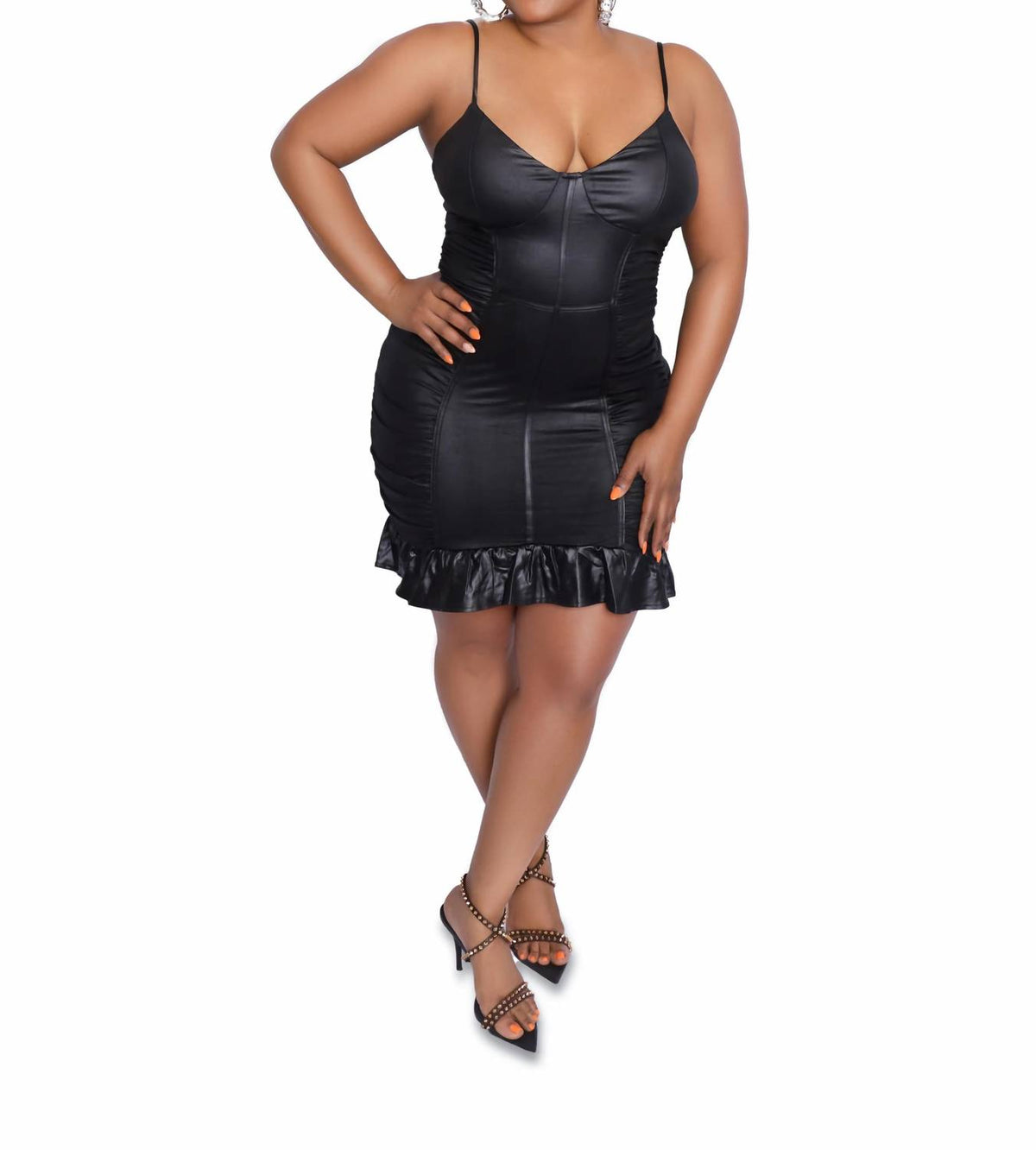 Story On - Lola Faux Leather Mini Dress