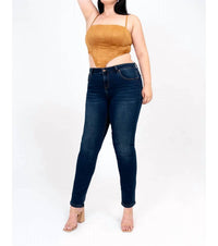 Grace In La - Basic Soft Denim Mid-Rise Skinny Jeans