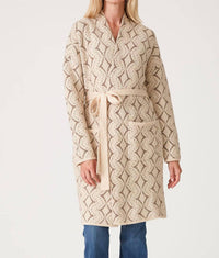 Lovestitch - Diamond Jacquard Belted Cardigan