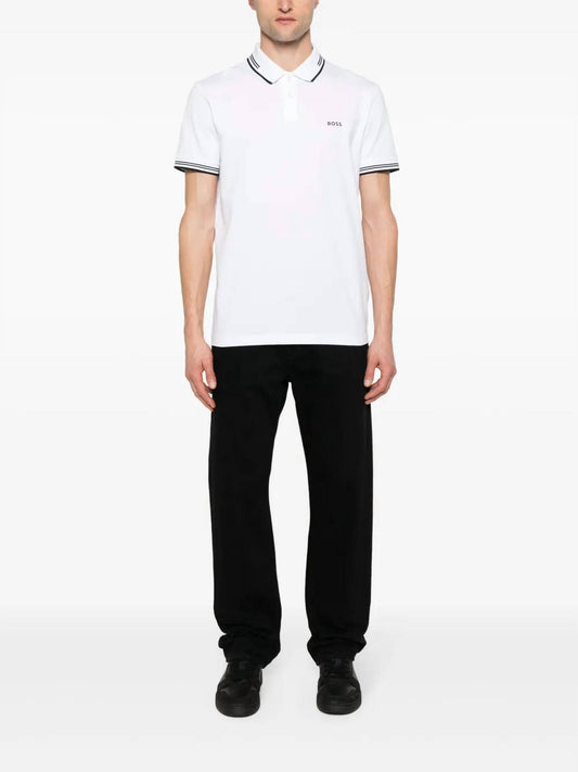 Hugo Boss - Paul Slim Fit White Short Sleeve Polo T-shirt