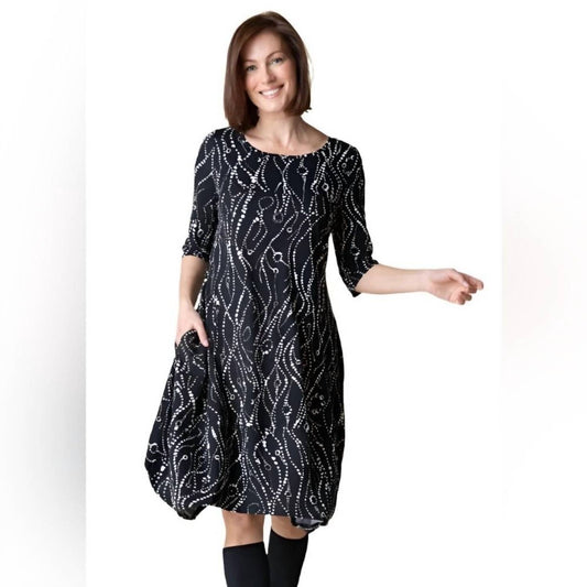 Habitat - Cozy Rib Wavy Dots Artist Dress