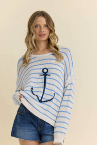 Vintage Havana - Anchor's Away Striped Sweater