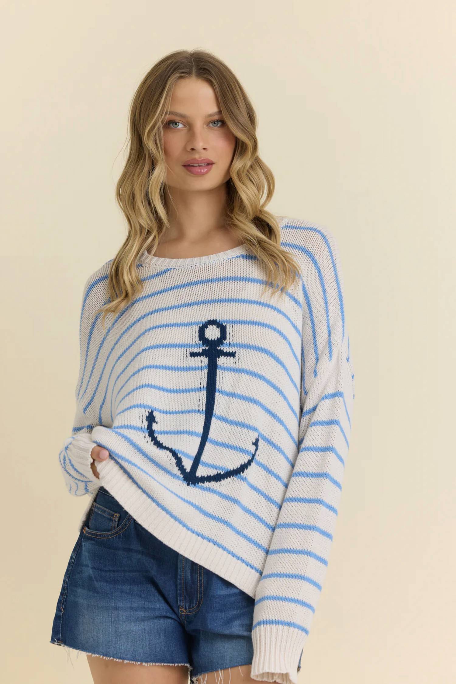 Vintage Havana - Anchor's Away Striped Sweater